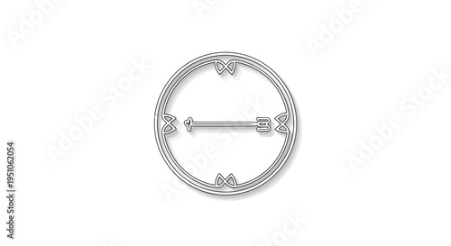 Minimalist Compass Icon, Navigation Symbol, Directional Arrow, Outline Graphic