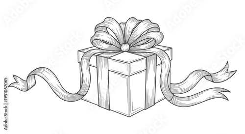 Gift box with ribbon and bow