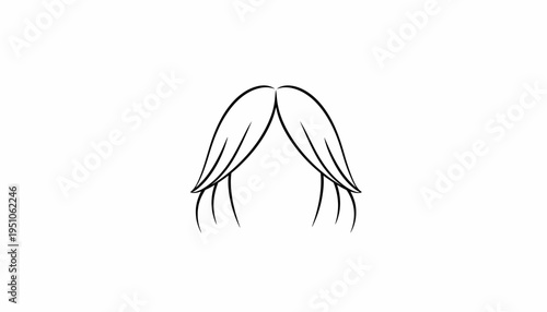 Minimalist Line Art Drawing of a Woman's Hairstyle