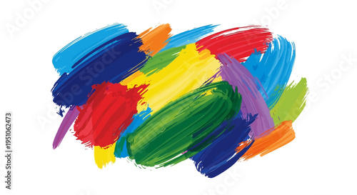 Colorful Brush Strokes of Paint.