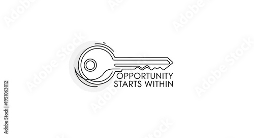 Key symbolizing opportunity and potential, with text 'Opportunity Starts Within'