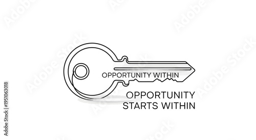 Key to Opportunity Within, Motivational Concept, Success and Growth