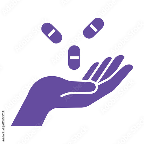 Hand holding and releasing medicine pills