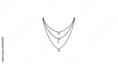 Layered Celestial Necklace with Moon and Star Pendants