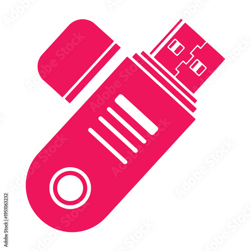 Pink usb flash drive with detached cap