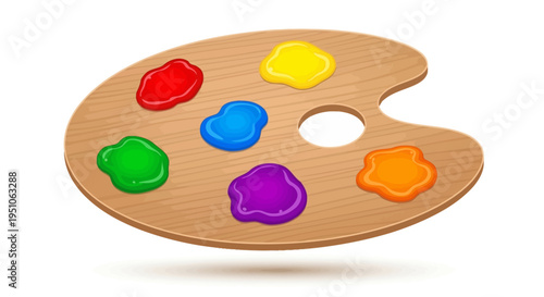 Colorful Paint Palette with Paints.