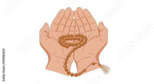 hands holding prayer beads