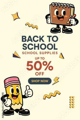 back to school poster promo design offer
