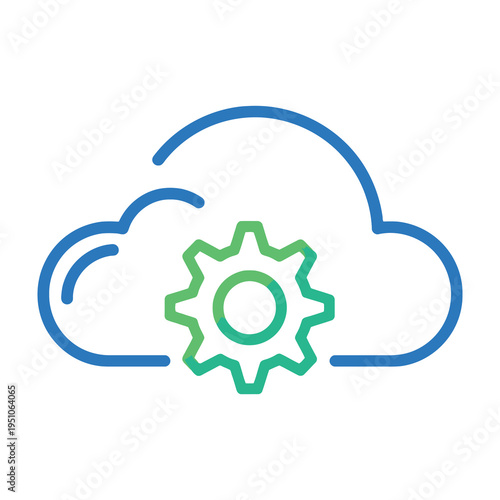 Cloud computing gear icon