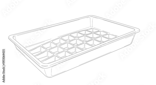 Empty Ice Cube Tray with Multiple Compartments, Plastic Container for Freezing Water