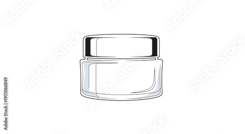 Cosmetic Cream Jar Mockup, Skincare Product Packaging, White Background