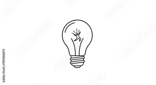Creative Idea Light Bulb with Human Figure Inside