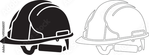 Hard Hat Silhouette and Outline