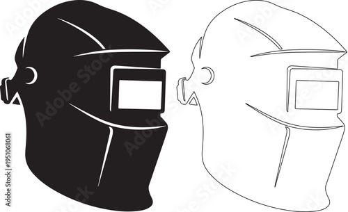 Welding Mask Black and White Isolated