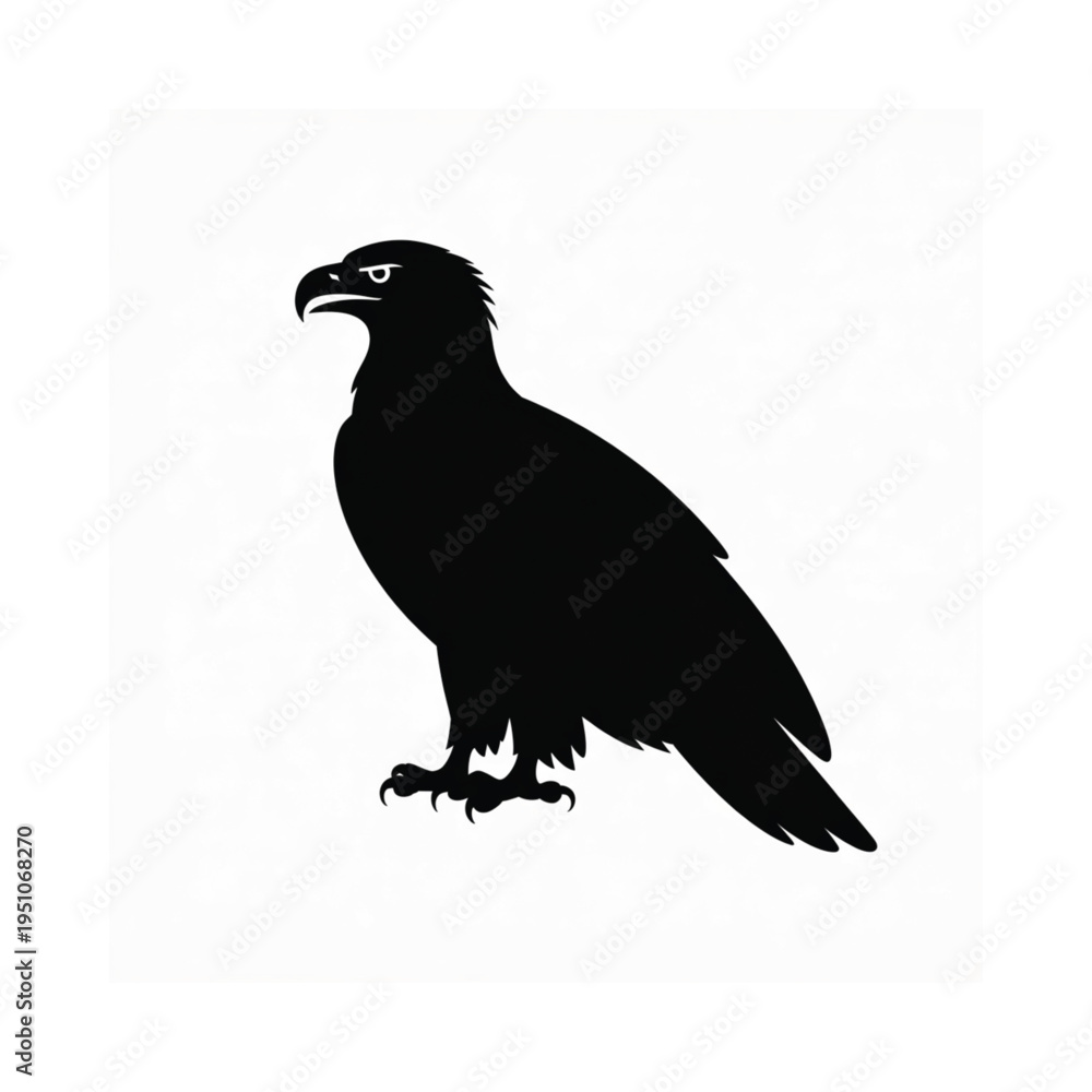 Fototapeta premium A striking silhouette of an eagle in profile showcasing its powerful form