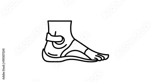 Ankle Brace Icon: Medical Support for Foot Injury, Sprain, and Rehabilitation