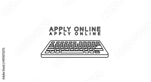 Apply Online Keyboard Icon: Digital Application and Online Job Search Concept
