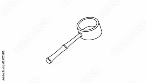 Bamboo Ladle for Tea Ceremony, Traditional Japanese Matcha Tool, Minimalist Line Art