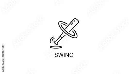 Baseball Bat Swing Motion Icon