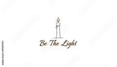 Be The Light Candle Illustration with Inspiring Quote
