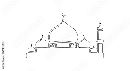 Mosque Architecture Dome Minaret Design.