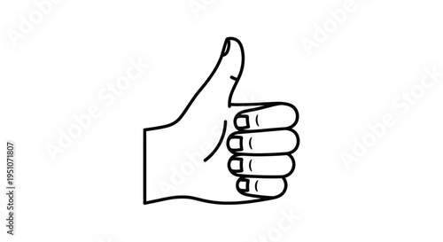 Thumbs Up Gesture Icon, Hand Showing Approval, Vector Illustration