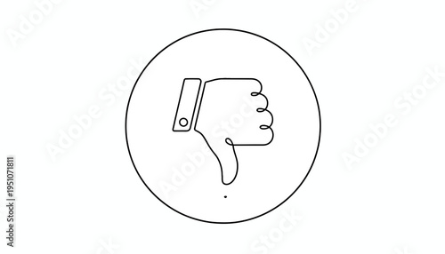 Thumbs Down Icon, Dislike Symbol, Negative Feedback, Rejection, Bad Rating, Unhappy Gesture