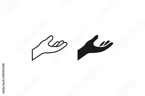 Human hand gesture for charity and support giving receiving