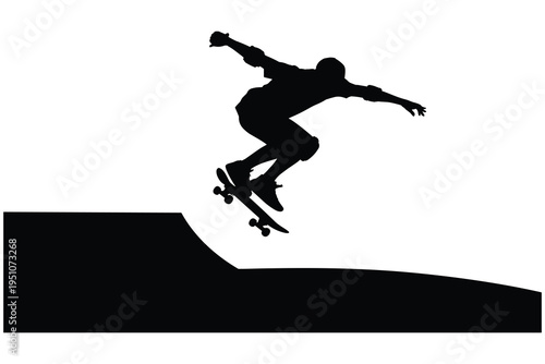 Black silhouette of a person running on a hillside