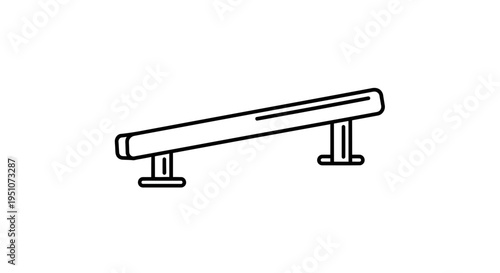 Skateboarding Grind Rail Icon Vector Illustration