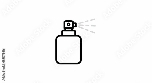 Spray Bottle Icon, Atomizer Spray Bottle, Simple Line Art Illustration