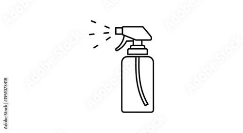Spray bottle icon, cleaning or hygiene concept, simple line art