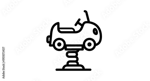 Spring Rider Toy Car Icon: Outdoor Playground Equipment for Kids Fun