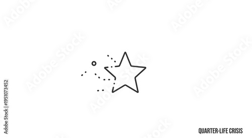 Star Icon with Dotted Trail and Text "QUARTER-LIFE CRISIS"