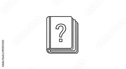 Stack of Books with Question Mark Icon, Symbolizing Knowledge, Mystery, and Learning