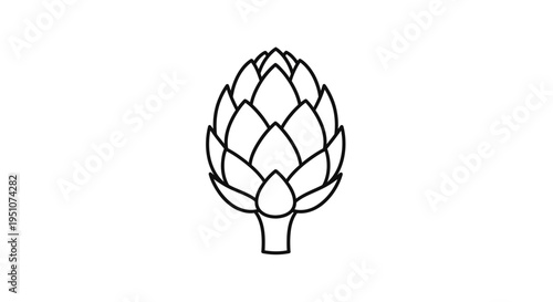 Simple Line Art Icon of an Artichoke