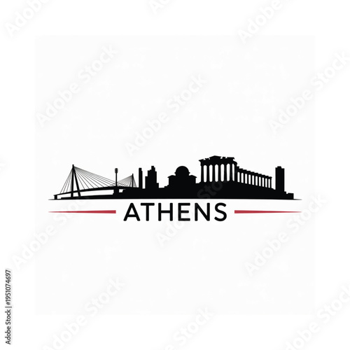 Crossed skis and poles a black and white winter sports emblem