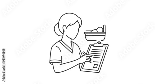 Nurse with Clipboard and Patient in Bed - Medical Care Icon