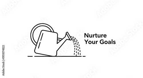 Nurture Your Goals: Watering Can Symbolizing Growth and Success