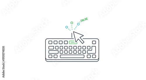 Online Shopping Keyboard Cursor Click Button Digital Purchase E-commerce Concept