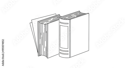 Open and Closed Books, Library or Study Concept, Vector Illustration