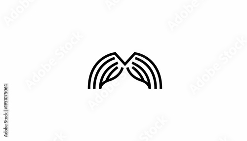 Minimalist Wing Logo Design, Angel Wings Symbol, Abstract Geometric Wings Icon