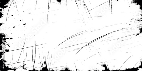 high resolution abstract grunge border texture featuring black and white distressed scratches and rough overlay abstract grunge white and black textured background.