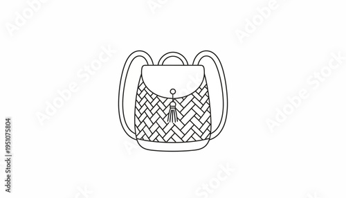 Minimalist Backpack Outline Icon, Simple Vector Illustration of a Rucksack