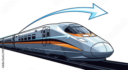 High-speed train illustration a modern transport concept showcasing rapid travel and efficient movement