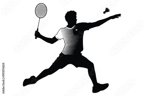 Male athlete in motion serving tennis ball on white background