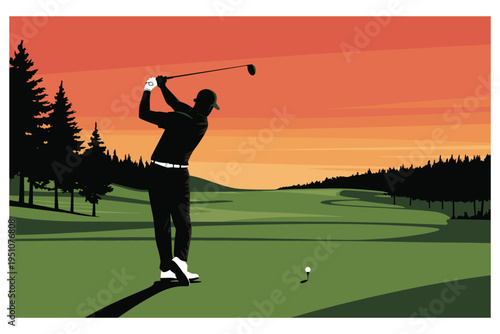 Silhouette of person mid jump on green field at sunset