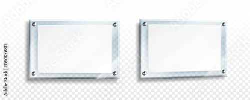 White poster in glass or clear acrylic frame