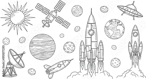 space, rocket, planets, satellite, telescope, galaxy, stars, astronomy, universe, spacecraft, launch, exploration, 