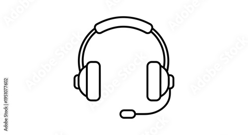 Headset with Microphone Icon Vector Illustration
